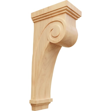 Ekena Millwork 6 1/4"W x 10"D x 22"H Scroll Corbel, Red Oak COR06X10X22SCRO